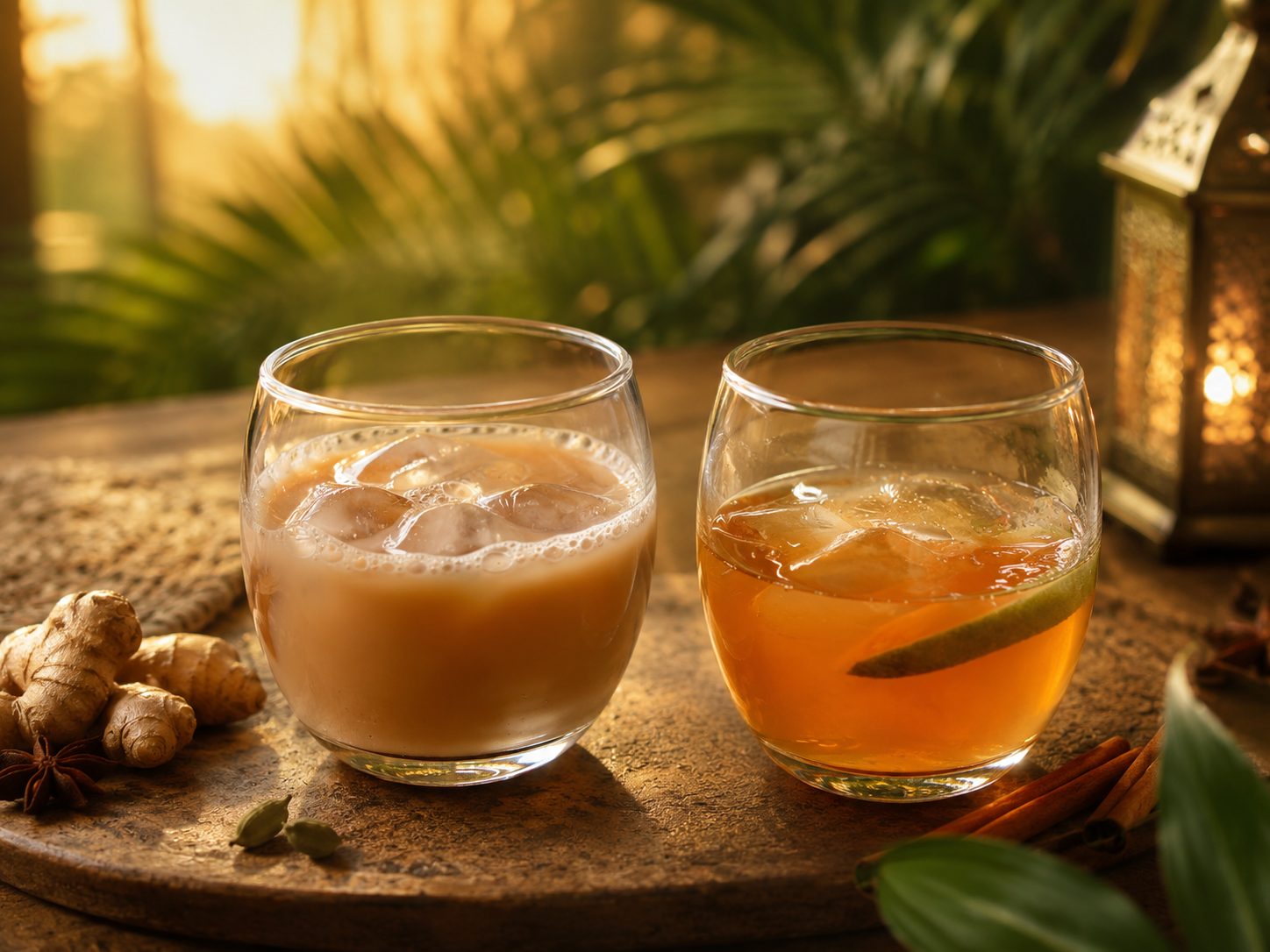 Masala Chai Gelado, com e sem leite
